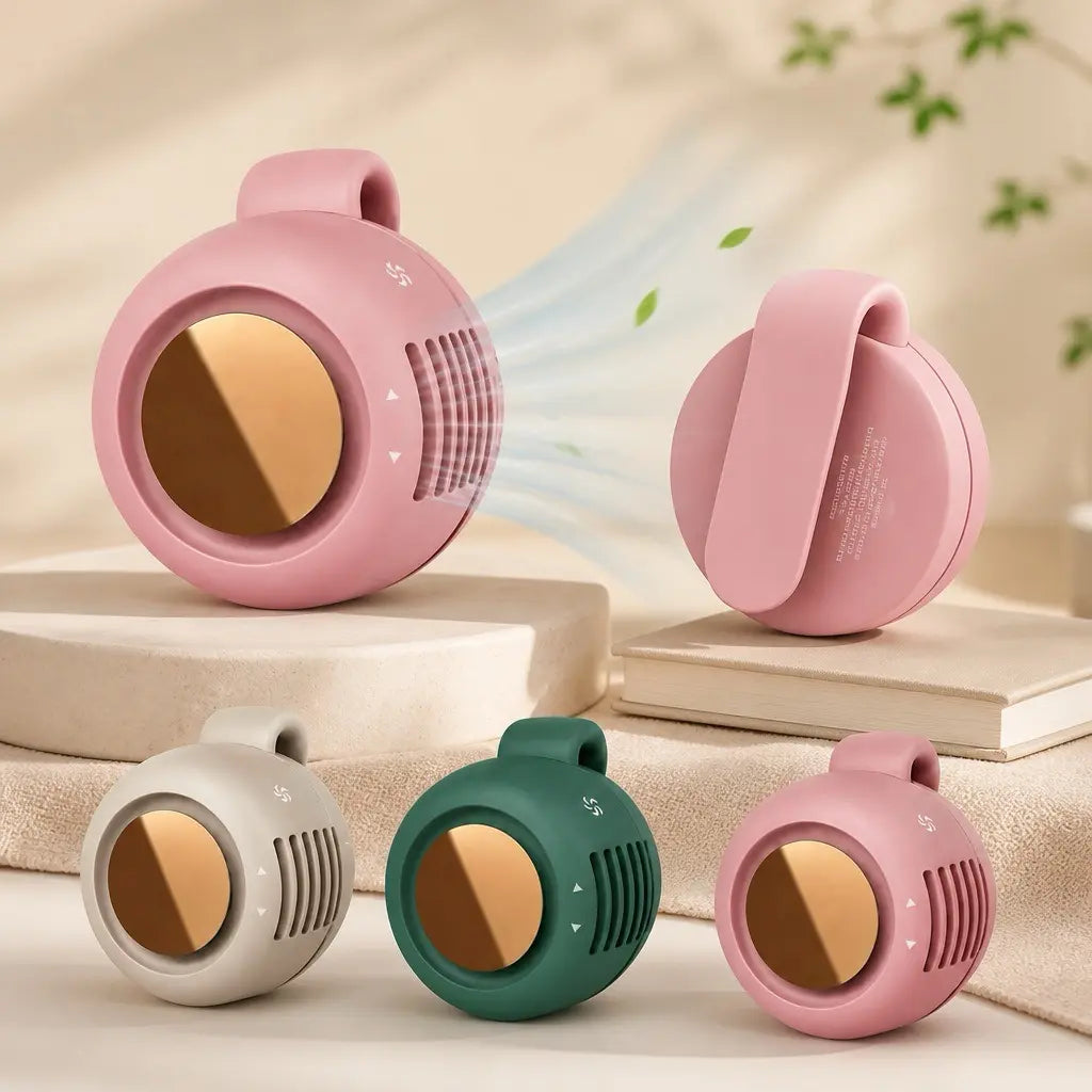 Portable Silent Mini Bladeless Electric Fan,Adjustable 3-Speed Suspended Waist Fans,Phone Cooling Fan,Personal Fan,Rotating Bodyfan Suitable for Outdoor Travel,Fathersdaygift,Rechargeable Personal Fan,Handheld Turbo Fan,Perfect Gift